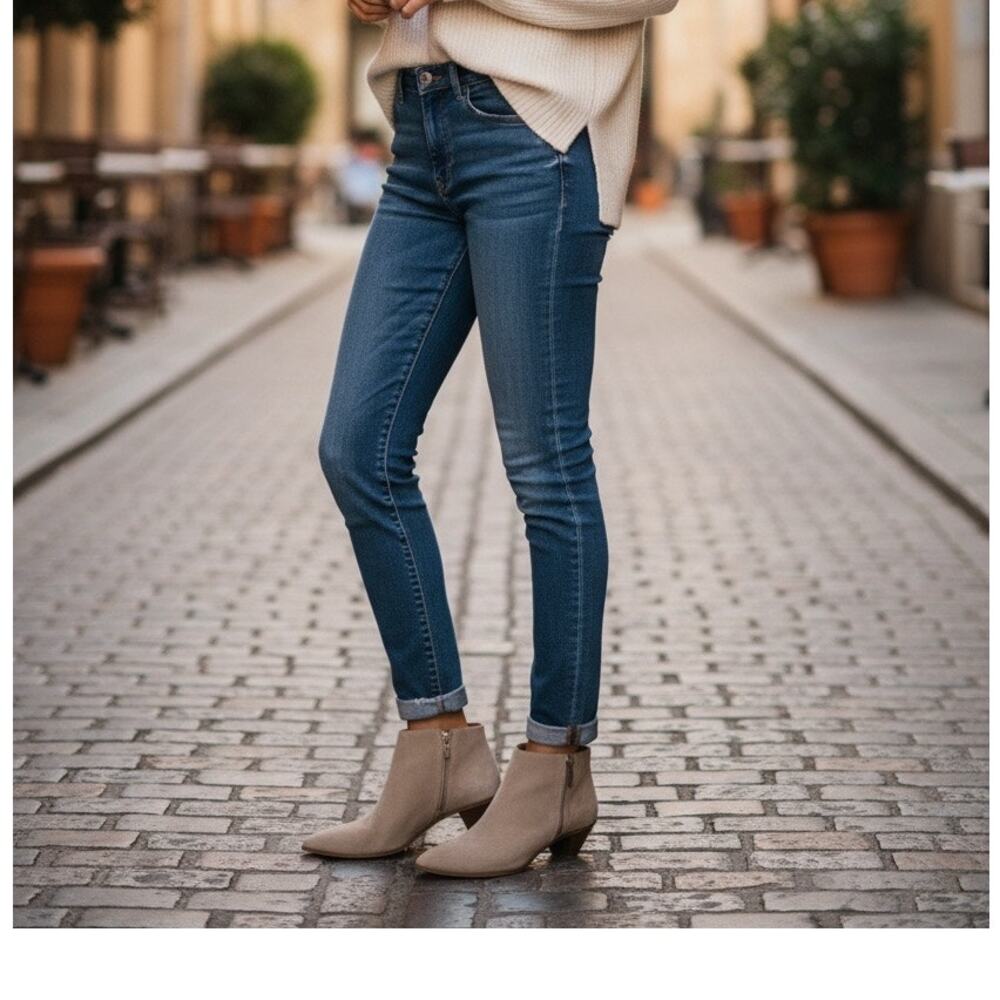 Franco Sarto Spectra Suede Booties 6.5 Tan Pointed Toe Quiet Luxury Fall
